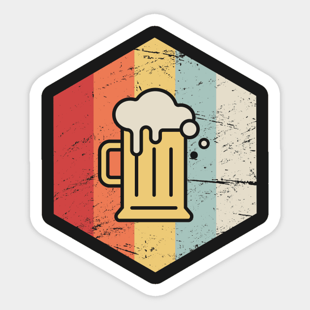 Vintage Retro 70s Beer Icon Sticker by MeatMan